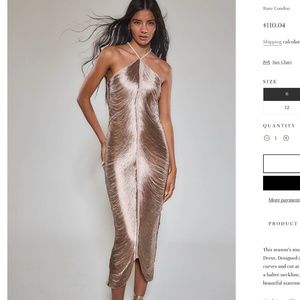 Rare London Gold Fringe Maxi Dress